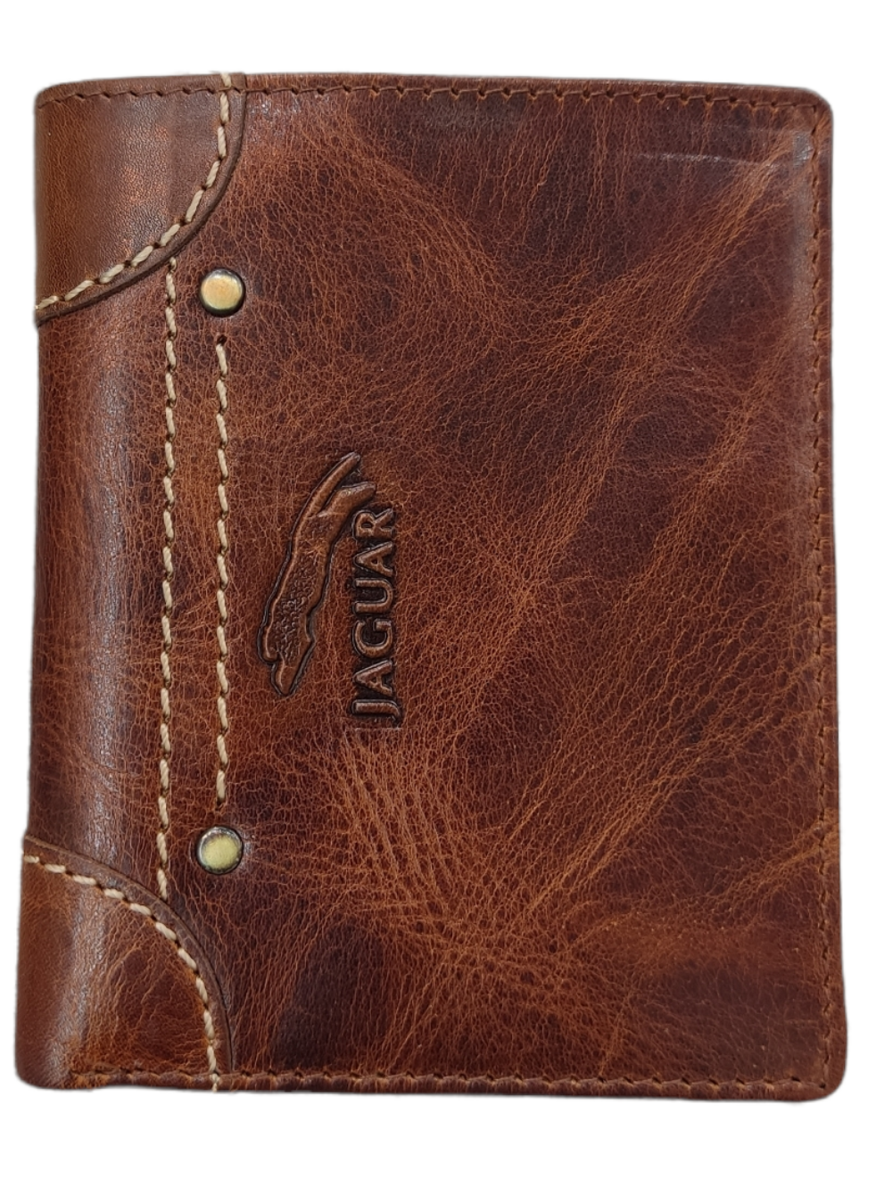 Cartera de piel Jaguar engrasada sin broche