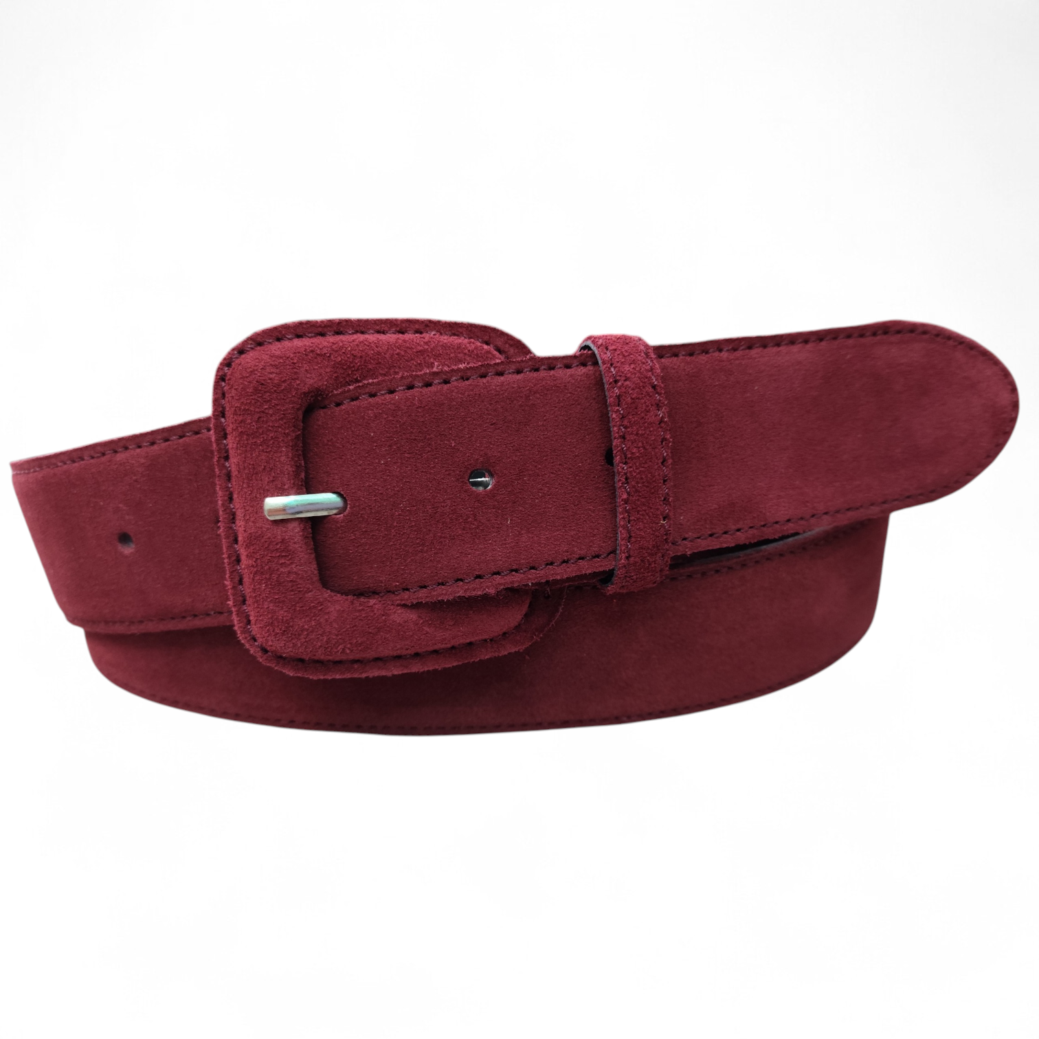 Cinturón serraje mujer hebilla forrada (4cm)