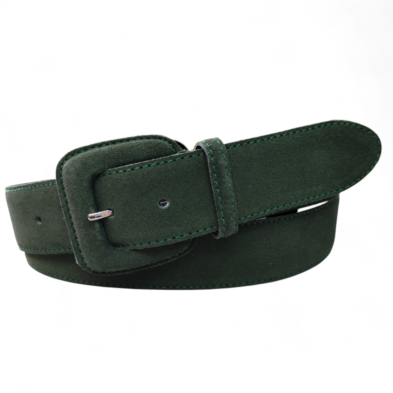 Cinturón serraje mujer hebilla forrada (4cm)