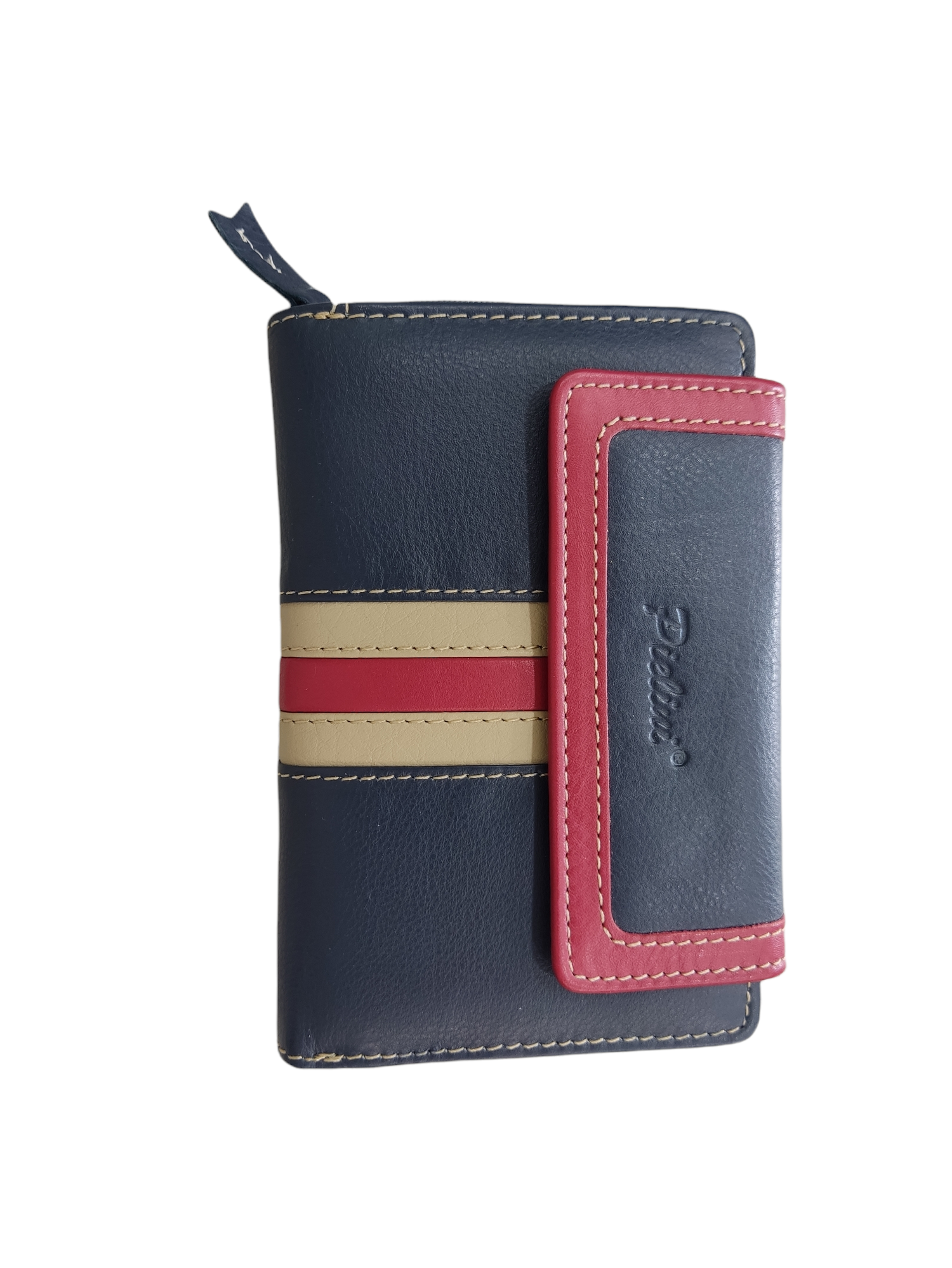 Cartera señora piel con broche y monedero de cremallera (PIELINI)
