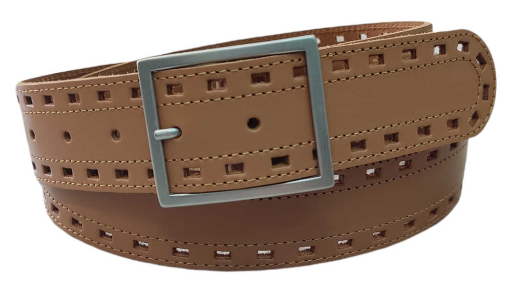 Cinturón piel unisex "Troquelado"
