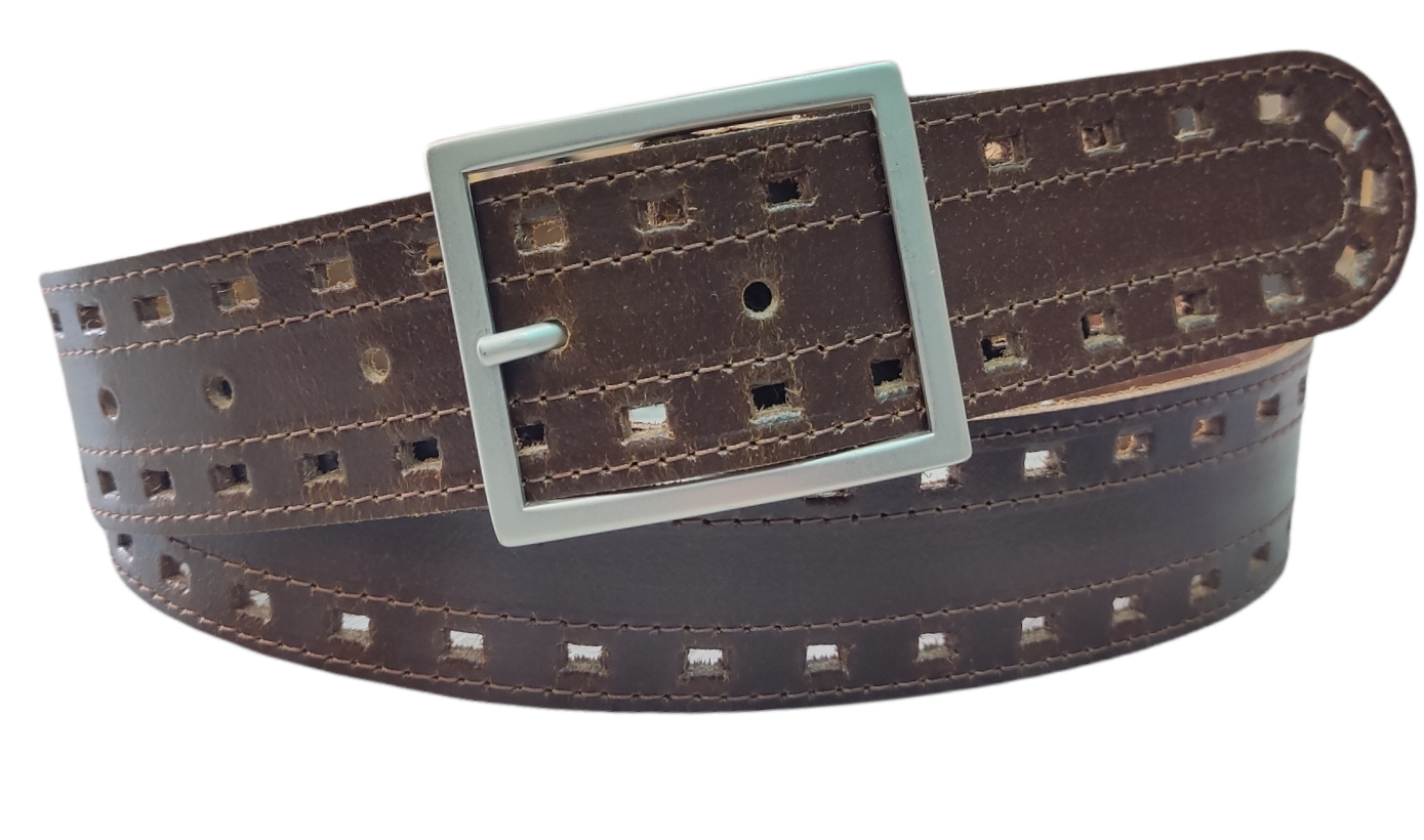 Cinturón piel unisex "Troquelado"