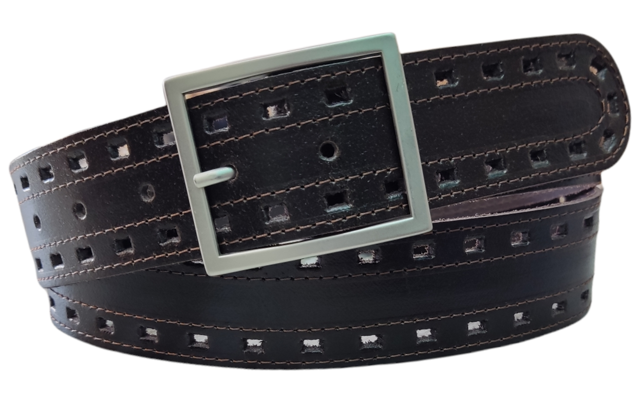 Cinturón piel unisex "Troquelado"