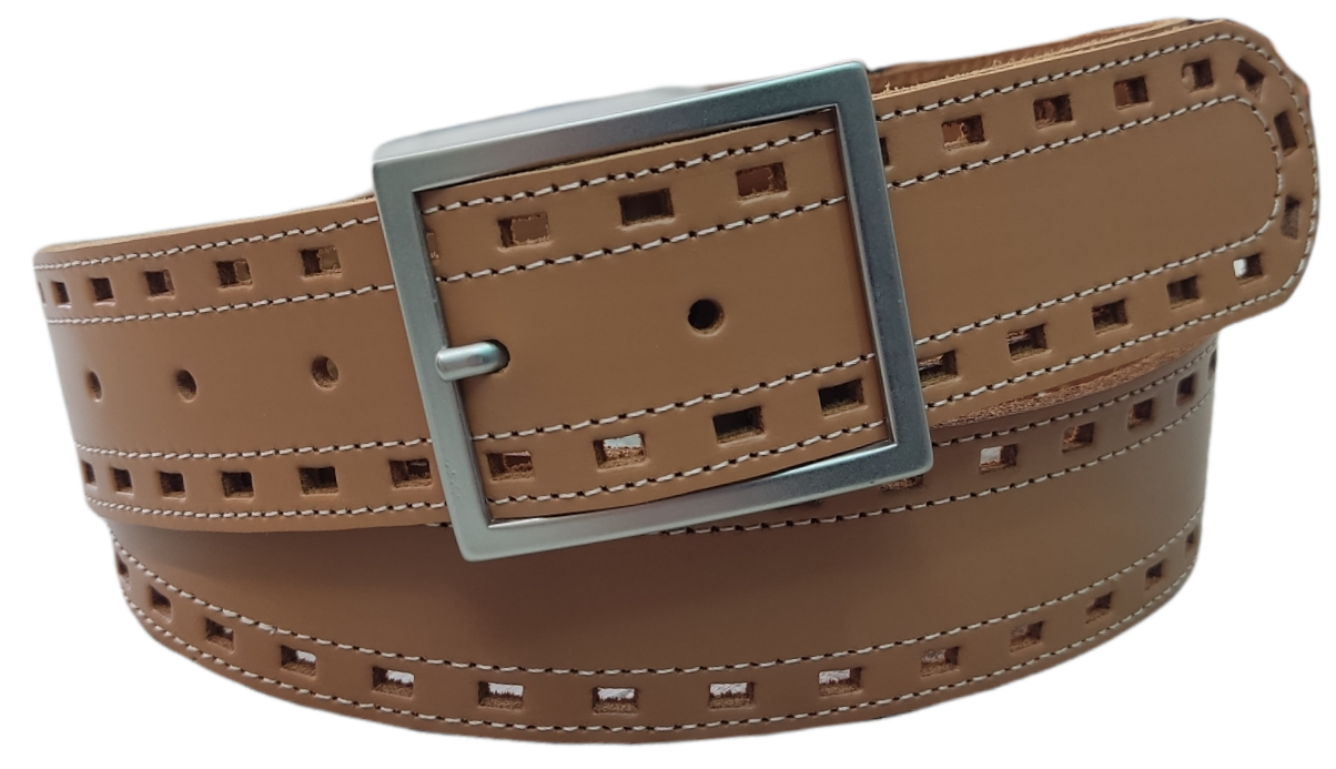 Cinturón piel unisex "Troquelado"