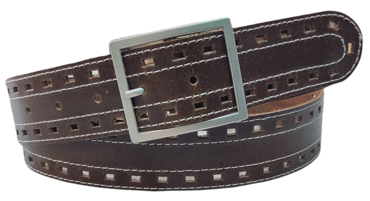 Cinturón piel unisex "Troquelado"