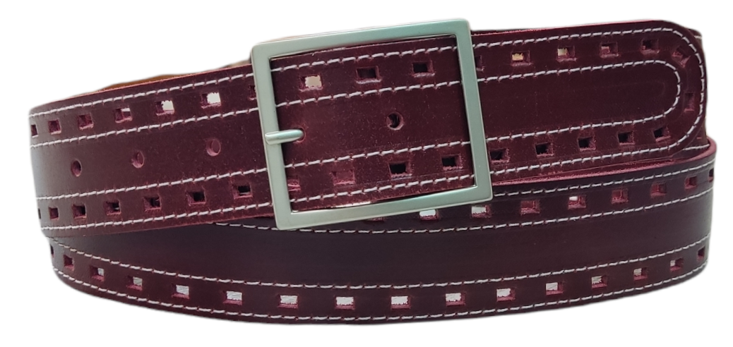 Cinturón piel unisex "Troquelado"