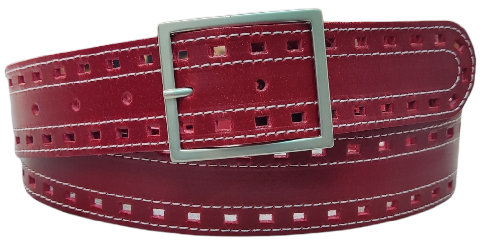 Cinturón piel unisex "Troquelado"