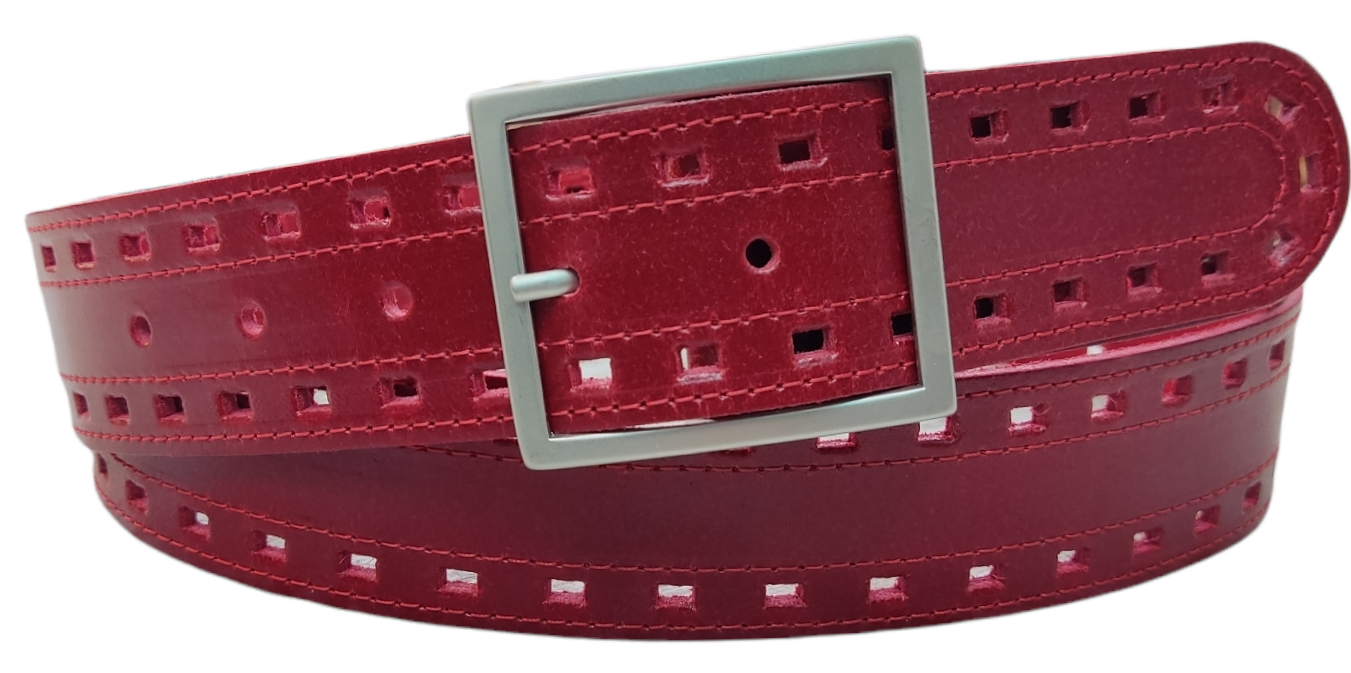 Cinturón piel unisex "Troquelado"