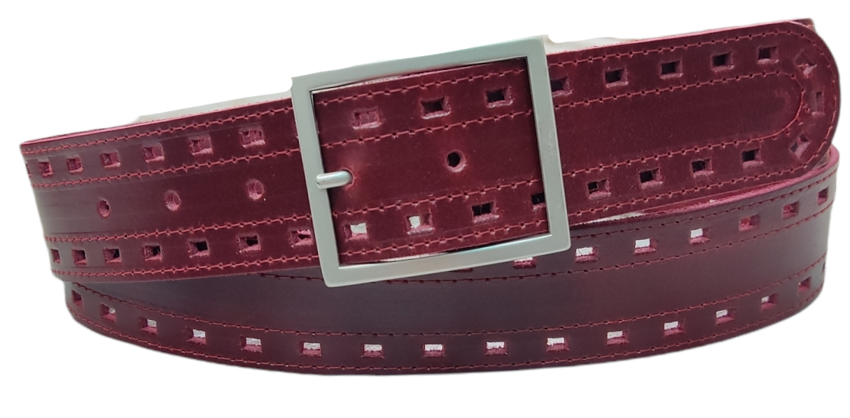 Cinturón piel unisex "Troquelado"