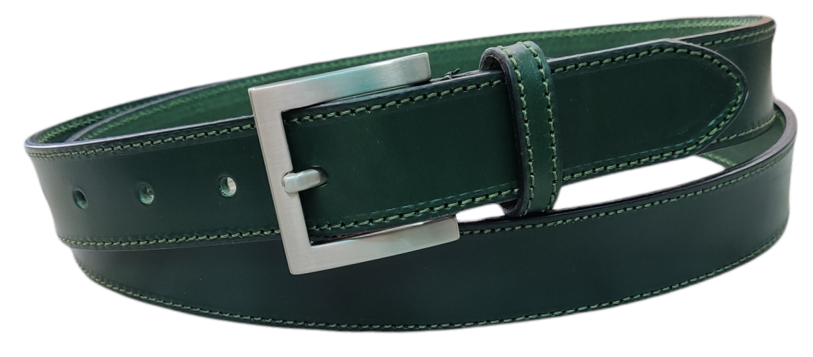 Cinturón piel mujer Clásico con hebilla plateada(3cm)