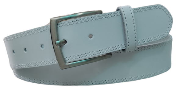 Cinturón piel hombre vaquetilla vaquero con doble hilo 4 cm
