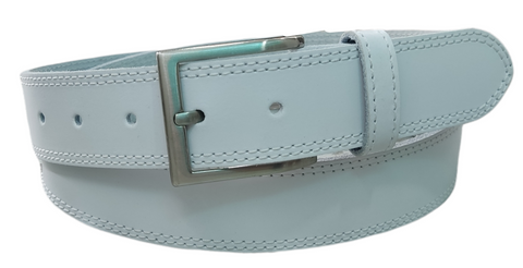 Cinturón piel hombre vaquetilla vaquero con doble hilo 3,5 cm