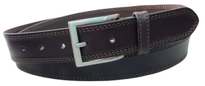 Cinturón piel hombre vaquetilla vaquero con doble hilo 3,5 cm