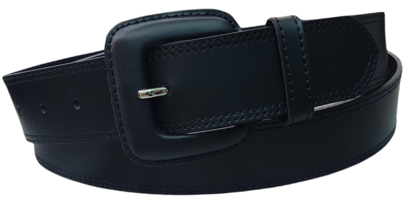 Cinturón piel señora Hebilla forrada con hilo al tono(4 cm) – TAFILETE