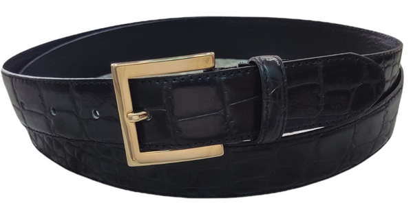 Cinturón piel señora Hebilla metálica dorada grabado en coco(3cm)