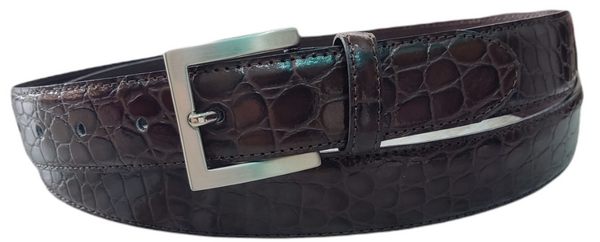 Cinturón piel señora Hebilla metálica plateada grabado en coco(3cm)