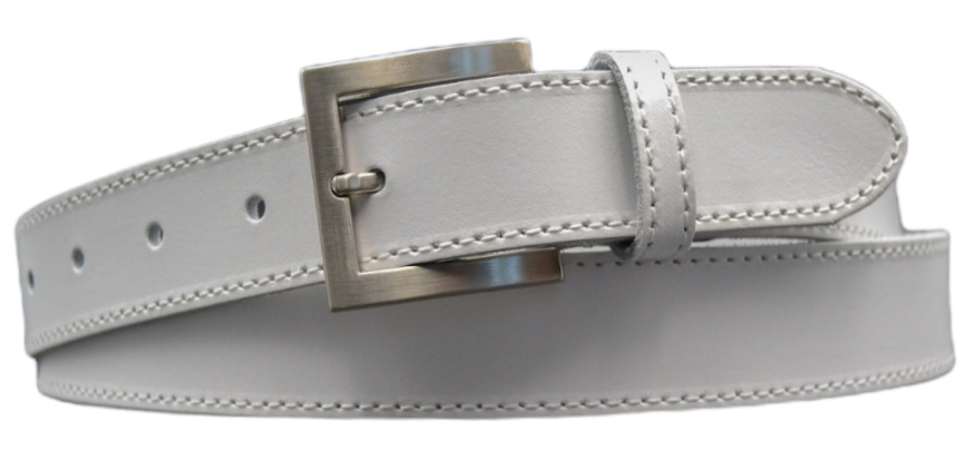 Cinturón piel mujer Clásico con hebilla plateada(3cm)
