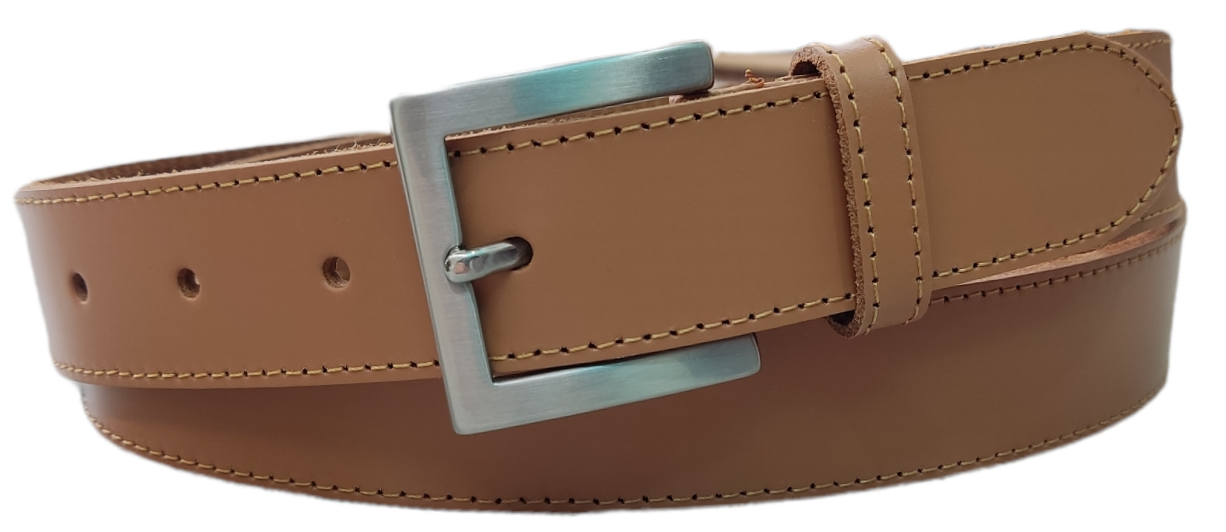 Cinturón piel mujer Clásico con hebilla plateada(3cm)