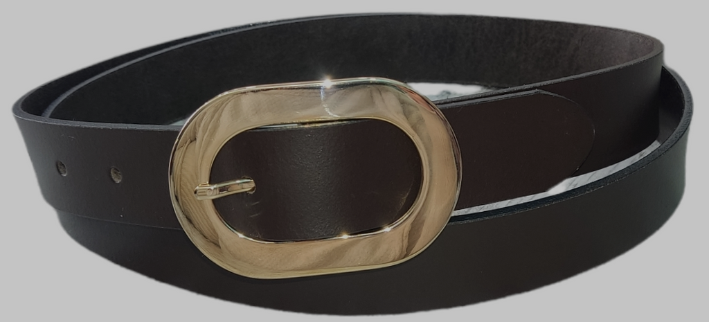 Cinturon piel hebilla ovalada dorada – TAFILETE