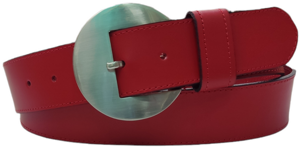 Cinturón de cuero vaquero,hebilla redonda(4 cm)