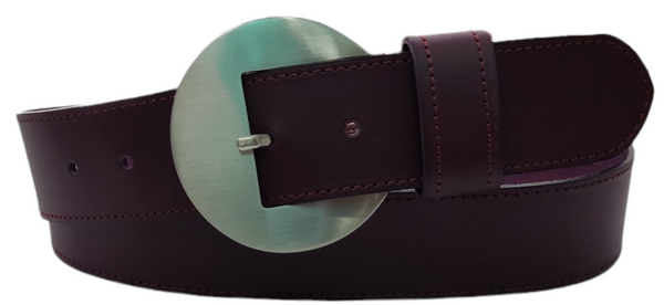 Cinturón de cuero vaquero,hebilla redonda(4 cm)