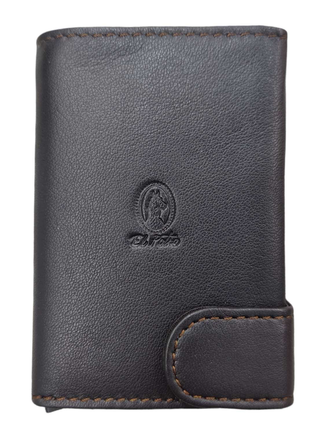 Cartera de piel con tarjetero metálico con billetero (EL POTRO