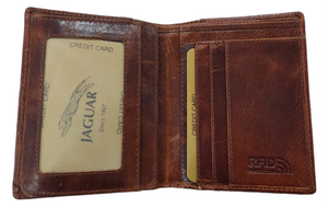 Cartera de piel Jaguar engrasada sin broche