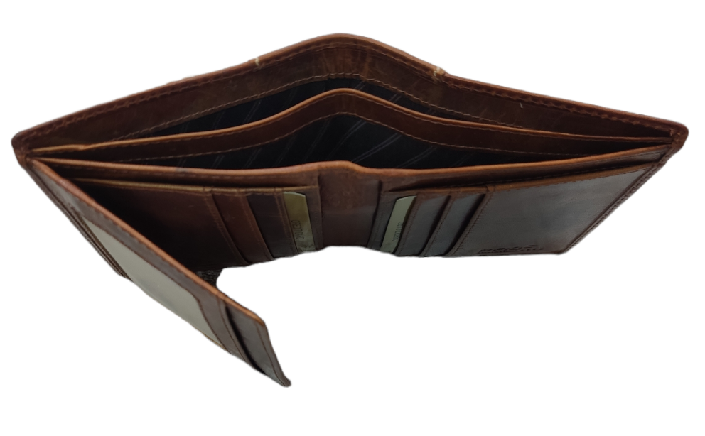 Cartera de piel Jaguar engrasada sin broche