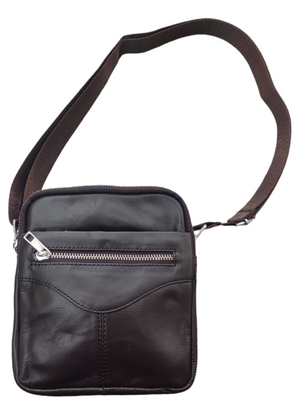 Bolso piel hombre cremalleras metalicas