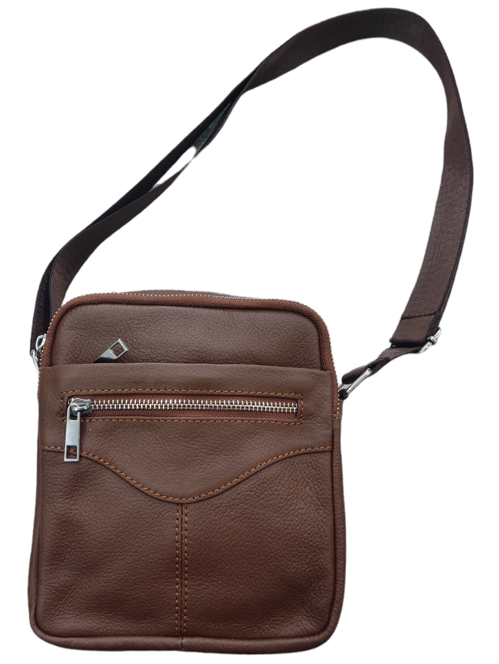 Bolso piel hombre cremalleras metalicas