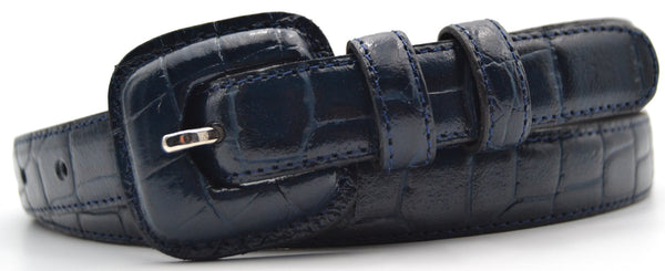 Cinturón piel señora Hebilla forrada grabado en coco (2 cm)