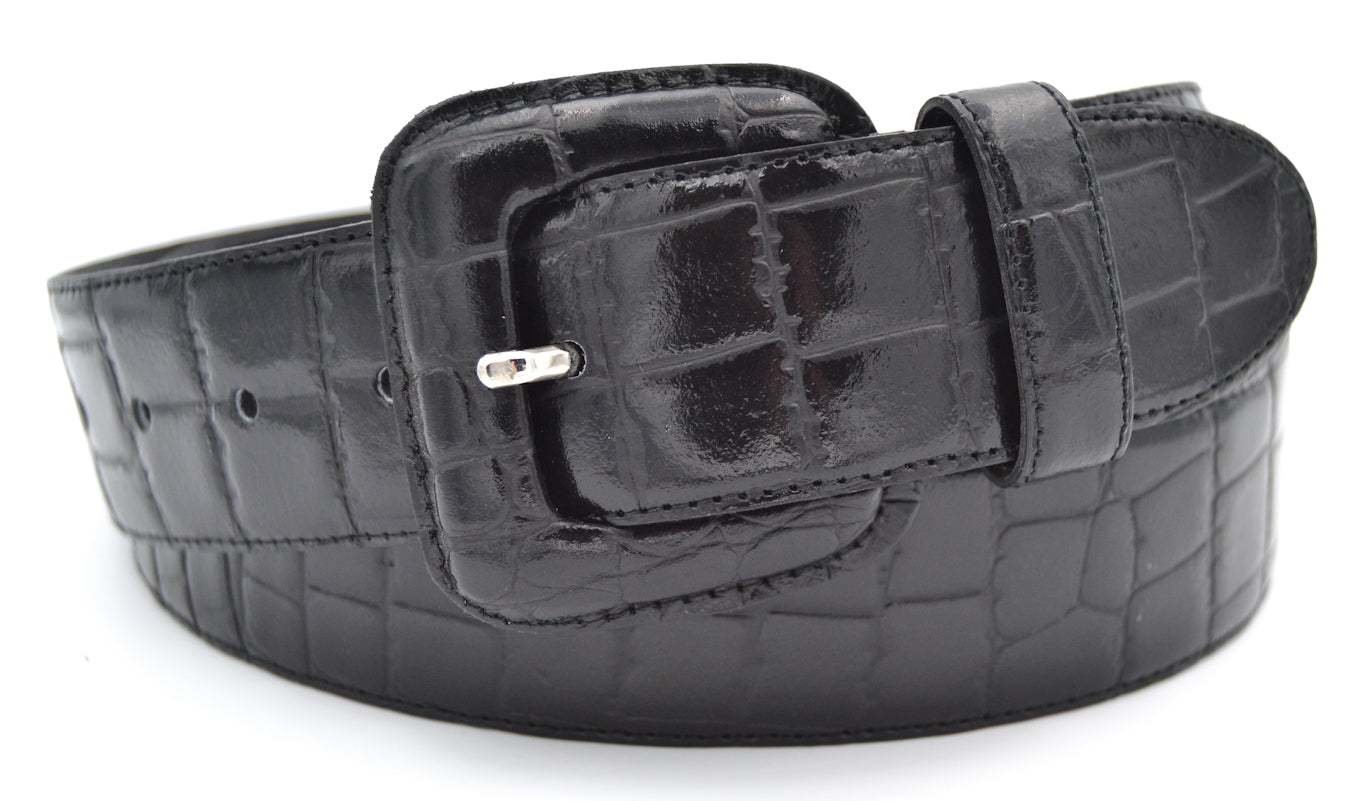 Cinturón piel señora Hebilla forrada grabado en coco(4 cm) – TAFILETE