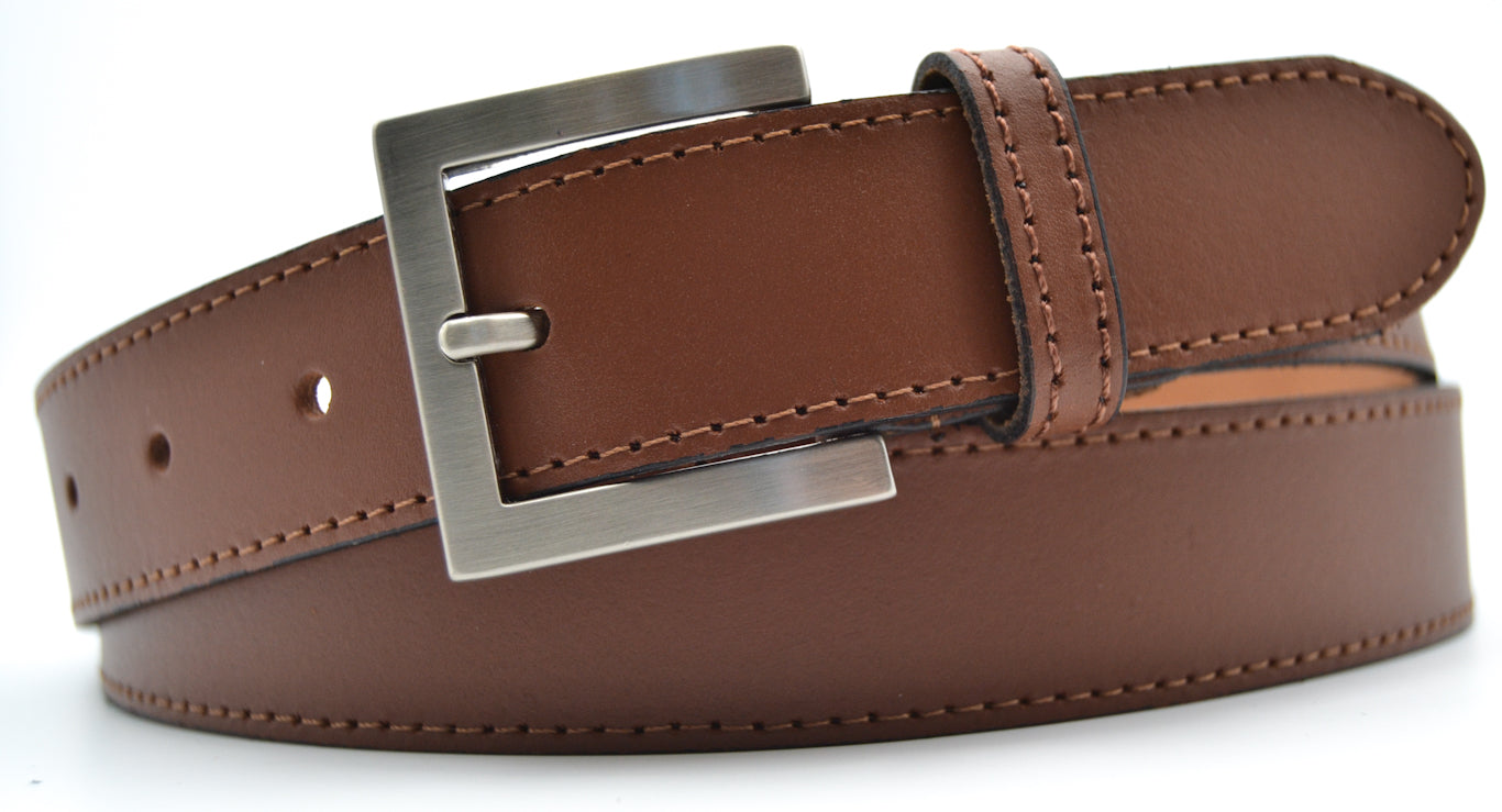 Cinturón piel mujer Clásico con hebilla plateada(3cm)