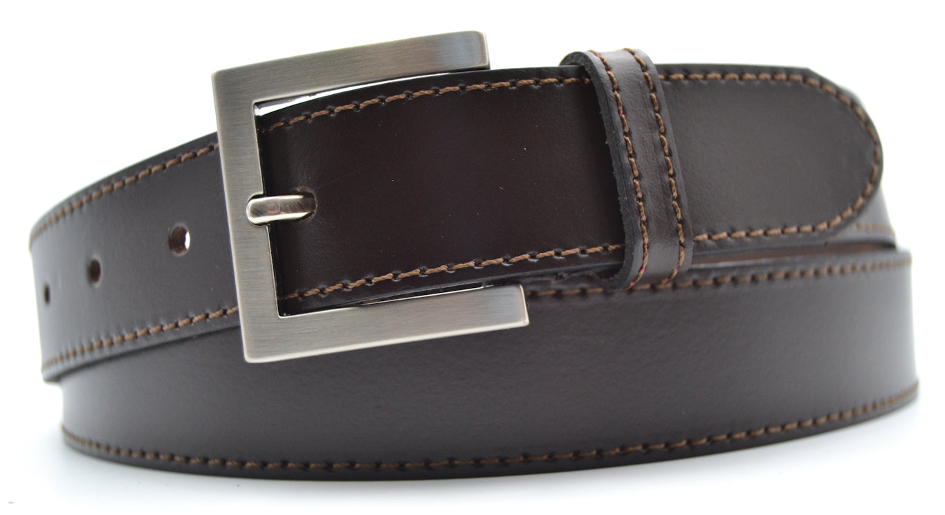Cinturón piel mujer Clásico con hebilla plateada(3cm)
