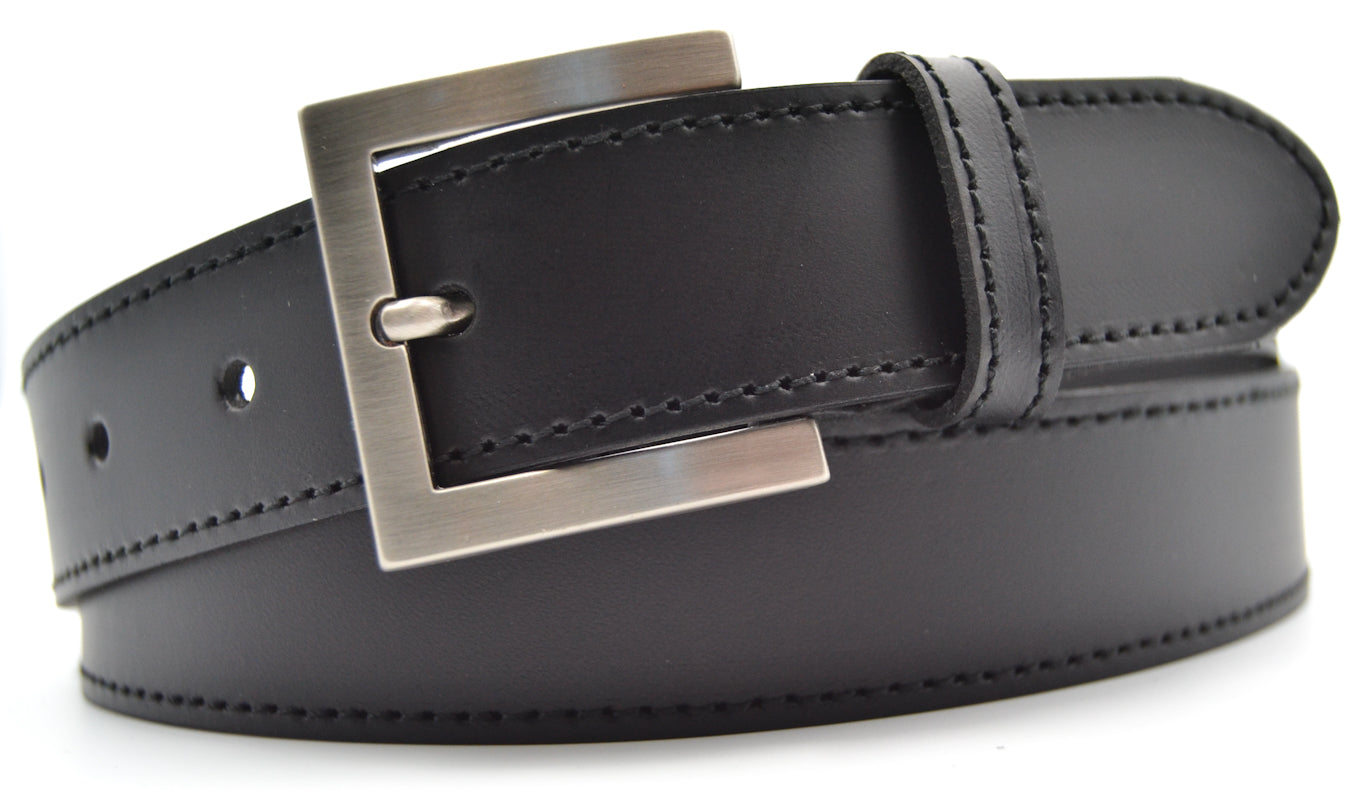 Cinturón piel mujer Clásico con hebilla plateada(3cm)