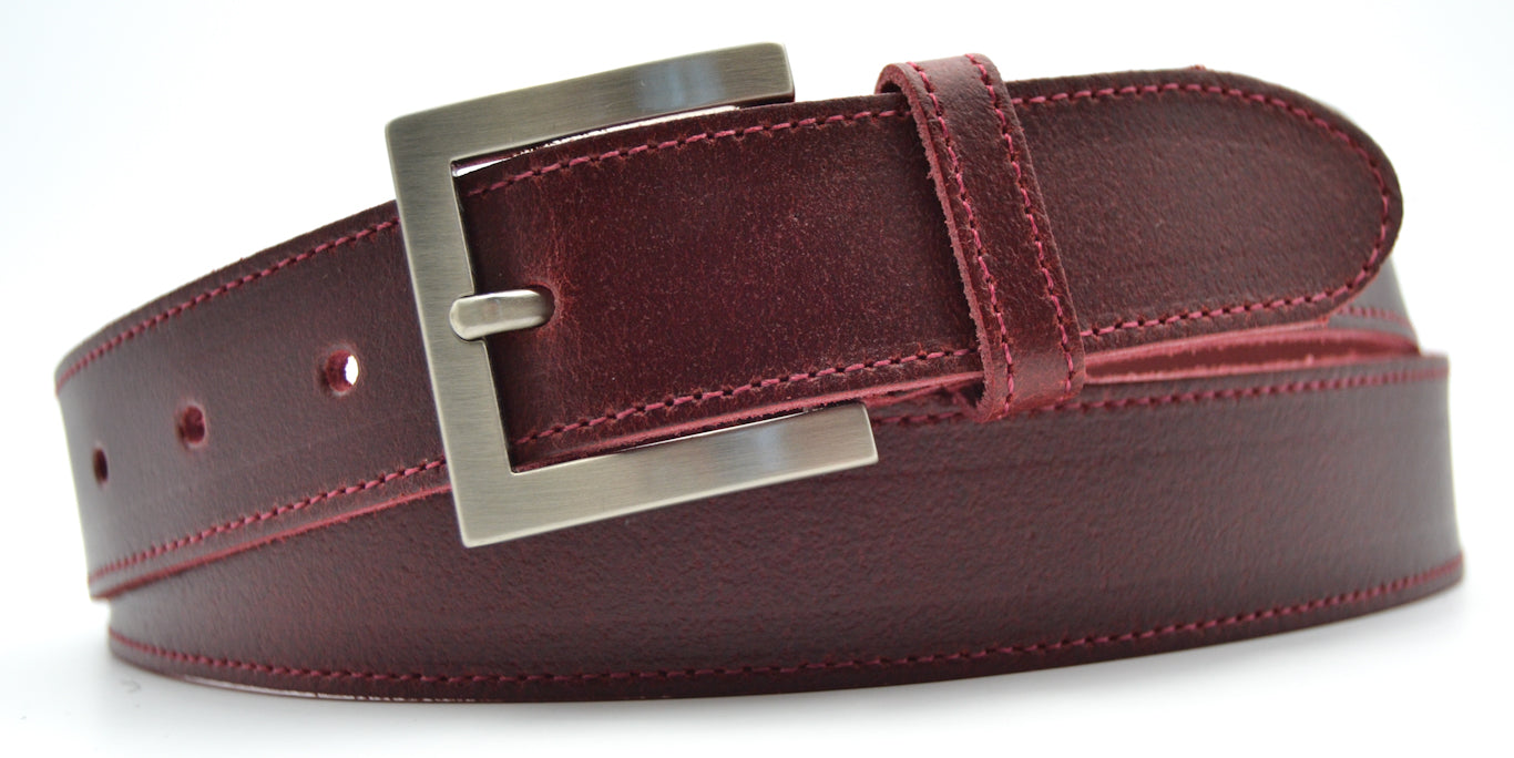 Cinturón piel mujer Clásico con hebilla plateada(3cm)