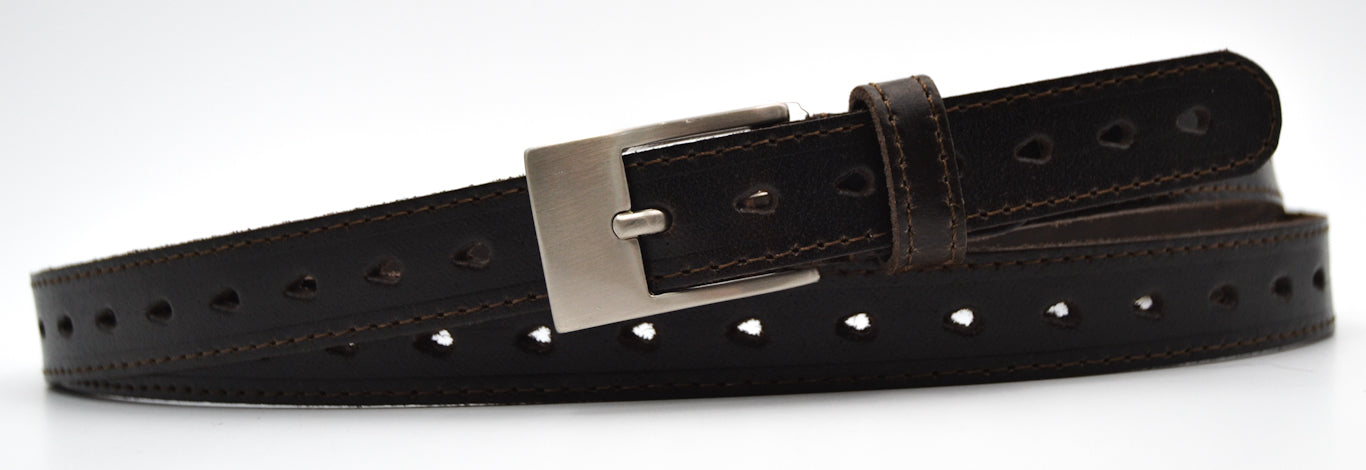 Cinturón piel mujer "Troquelado" (2 cm)
