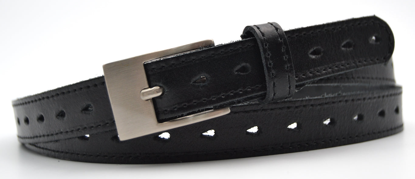 Cinturón piel mujer "Troquelado" (2 cm)