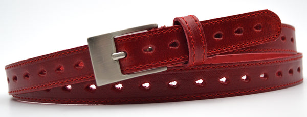 Cinturón piel mujer "Troquelado" (2 cm)